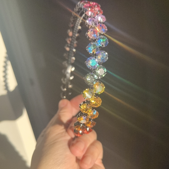 rainbow swarovski crystal headband - Picture 4 of 7
